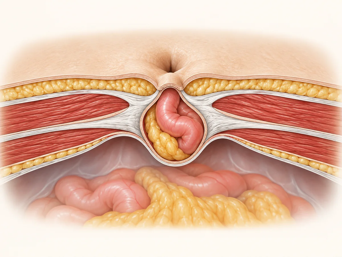 Göbek fıtığı anatomik illüstrasyonu